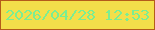 文字の大きさ：5、枠の色：b45c1a、背景の色：f3df4a、文字の色：7bed92 無料ブログパーツのブログ時計
