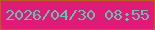 文字の大きさ：5、枠の色：b4611a、背景の色：e01a77、文字の色：61c4af 無料ブログパーツのブログ時計