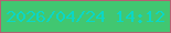 文字の大きさ：4、枠の色：b46172、背景の色：41c771、文字の色：0bd7c6 無料ブログパーツのブログ時計