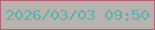 文字の大きさ：5、枠の色：b46177、背景の色：b8b3ac、文字の色：5aaeb4 無料ブログパーツのブログ時計