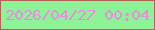 文字の大きさ：3、枠の色：b46255、背景の色：8ef396、文字の色：e88be2 無料ブログパーツのブログ時計