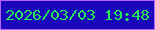 文字の大きさ：4、枠の色：b462fe、背景の色：1b07bb、文字の色：27e859 無料ブログパーツのブログ時計