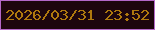 文字の大きさ：1、枠の色：b468c9、背景の色：1d060e、文字の色：af790e 無料ブログパーツのブログ時計