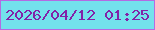 文字の大きさ：1、枠の色：b46be3、背景の色：73e2ec、文字の色：8222a8 無料ブログパーツのブログ時計