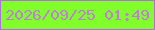 文字の大きさ：5、枠の色：b46beb、背景の色：81ff2b、文字の色：c17dda 無料ブログパーツのブログ時計