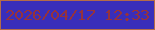 文字の大きさ：2、枠の色：b46c48、背景の色：392eba、文字の色：96323c 無料ブログパーツのブログ時計