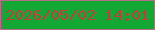 文字の大きさ：1、枠の色：b46c88、背景の色：13a734、文字の色：c93a3e 無料ブログパーツのブログ時計