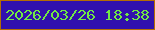 文字の大きさ：3、枠の色：b46d02、背景の色：3110ad、文字の色：70e944 無料ブログパーツのブログ時計