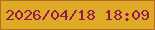 文字の大きさ：4、枠の色：b46d25、背景の色：dfab26、文字の色：931954 無料ブログパーツのブログ時計