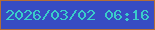 文字の大きさ：4、枠の色：b46d37、背景の色：374cc3、文字の色：3accc9 無料ブログパーツのブログ時計