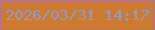 文字の大きさ：5、枠の色：b46f91、背景の色：cb7a2f、文字の色：8c9cce 無料ブログパーツのブログ時計