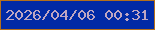 文字の大きさ：3、枠の色：b4701b、背景の色：012aa6、文字の色：bfa6c2 無料ブログパーツのブログ時計