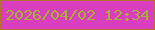 文字の大きさ：2、枠の色：b4702e、背景の色：d83ebd、文字の色：a9af2e 無料ブログパーツのブログ時計
