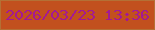 文字の大きさ：1、枠の色：b47035、背景の色：c2501e、文字の色：a31994 無料ブログパーツのブログ時計