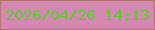 文字の大きさ：5、枠の色：b47272、背景の色：d487b0、文字の色：5dca30 無料ブログパーツのブログ時計