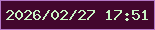 文字の大きさ：4、枠の色：b477c5、背景の色：43072d、文字の色：caf6c5 無料ブログパーツのブログ時計