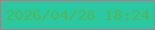 文字の大きさ：1、枠の色：b47988、背景の色：2ac9a2、文字の色：52b75b 無料ブログパーツのブログ時計