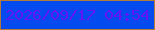 文字の大きさ：4、枠の色：b47a39、背景の色：034aef、文字の色：6213f7 無料ブログパーツのブログ時計