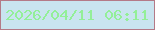 文字の大きさ：4、枠の色：b47a87、背景の色：c9e4ef、文字の色：93ef98 無料ブログパーツのブログ時計