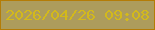 文字の大きさ：3、枠の色：b47c07、背景の色：ad9c5c、文字の色：d3b91b 無料ブログパーツのブログ時計