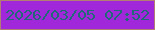 文字の大きさ：4、枠の色：b47d74、背景の色：a127db、文字の色：216878 無料ブログパーツのブログ時計