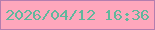 文字の大きさ：4、枠の色：b47dae、背景の色：fea7bc、文字の色：61b79c 無料ブログパーツのブログ時計