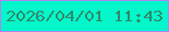 文字の大きさ：5、枠の色：b481f6、背景の色：02f8cb、文字の色：2f8a6a 無料ブログパーツのブログ時計