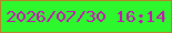 文字の大きさ：5、枠の色：b4832a、背景の色：2df72d、文字の色：c613b3 無料ブログパーツのブログ時計