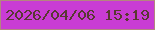 文字の大きさ：2、枠の色：b4857f、背景の色：c93cd4、文字の色：593832 無料ブログパーツのブログ時計