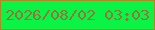 文字の大きさ：2、枠の色：b48623、背景の色：09f445、文字の色：92753a 無料ブログパーツのブログ時計