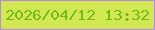 文字の大きさ：5、枠の色：b486e9、背景の色：d2e852、文字の色：75b81b 無料ブログパーツのブログ時計