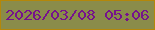文字の大きさ：2、枠の色：b48709、背景の色：8a8c4a、文字の色：76128d 無料ブログパーツのブログ時計