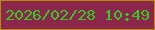 文字の大きさ：5、枠の色：b48a0c、背景の色：8c264b、文字の色：36cb24 無料ブログパーツのブログ時計