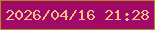 文字の大きさ：4、枠の色：b48a17、背景の色：a10969、文字の色：f3be83 無料ブログパーツのブログ時計
