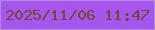 文字の大きさ：2、枠の色：b48bda、背景の色：a456ef、文字の色：74482e 無料ブログパーツのブログ時計