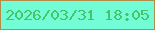 文字の大きさ：5、枠の色：b48c49、背景の色：72fdd6、文字の色：47c468 無料ブログパーツのブログ時計