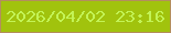 文字の大きさ：2、枠の色：b48e5d、背景の色：a1c30d、文字の色：c3f356 無料ブログパーツのブログ時計