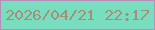 文字の大きさ：4、枠の色：b490b8、背景の色：79dec0、文字の色：a48f79 無料ブログパーツのブログ時計