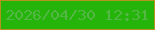 文字の大きさ：2、枠の色：b4921e、背景の色：25b50a、文字の色：54b645 無料ブログパーツのブログ時計