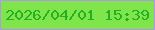 文字の大きさ：2、枠の色：b493f2、背景の色：7fe54a、文字の色：25af26 無料ブログパーツのブログ時計