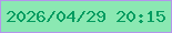 文字の大きさ：2、枠の色：b495ec、背景の色：8be8b2、文字の色：039c60 無料ブログパーツのブログ時計