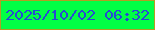 文字の大きさ：5、枠の色：b49c23、背景の色：02fe45、文字の色：274ad3 無料ブログパーツのブログ時計