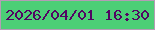 文字の大きさ：2、枠の色：b49cb5、背景の色：4ccf76、文字の色：520463 無料ブログパーツのブログ時計