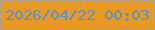 文字の大きさ：3、枠の色：b49d81、背景の色：e89a25、文字の色：6093c5 無料ブログパーツのブログ時計
