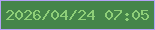 文字の大きさ：3、枠の色：b4a1f6、背景の色：458549、文字の色：8ecf78 無料ブログパーツのブログ時計