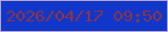 文字の大きさ：1、枠の色：b4a4d1、背景の色：1037ca、文字の色：8d3445 無料ブログパーツのブログ時計