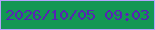 文字の大きさ：3、枠の色：b4a4fd、背景の色：139753、文字の色：5822b4 無料ブログパーツのブログ時計