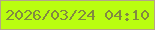 文字の大きさ：2、枠の色：b4a587、背景の色：bafd10、文字の色：828a41 無料ブログパーツのブログ時計