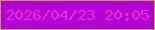 文字の大きさ：3、枠の色：b4a635、背景の色：b200d9、文字の色：f328d0 無料ブログパーツのブログ時計