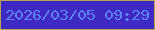 文字の大きさ：3、枠の色：b4a655、背景の色：3e29c2、文字の色：5f82fc 無料ブログパーツのブログ時計
